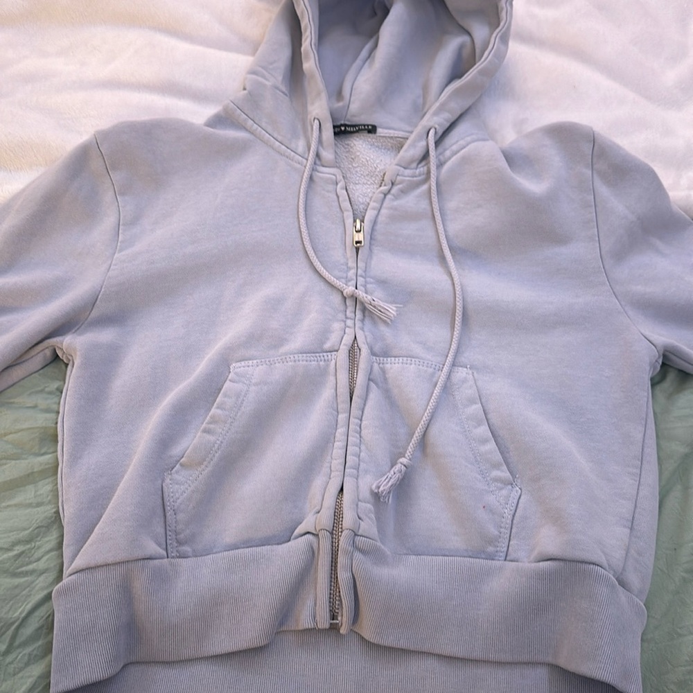 light blue brandy melville cropped zip up